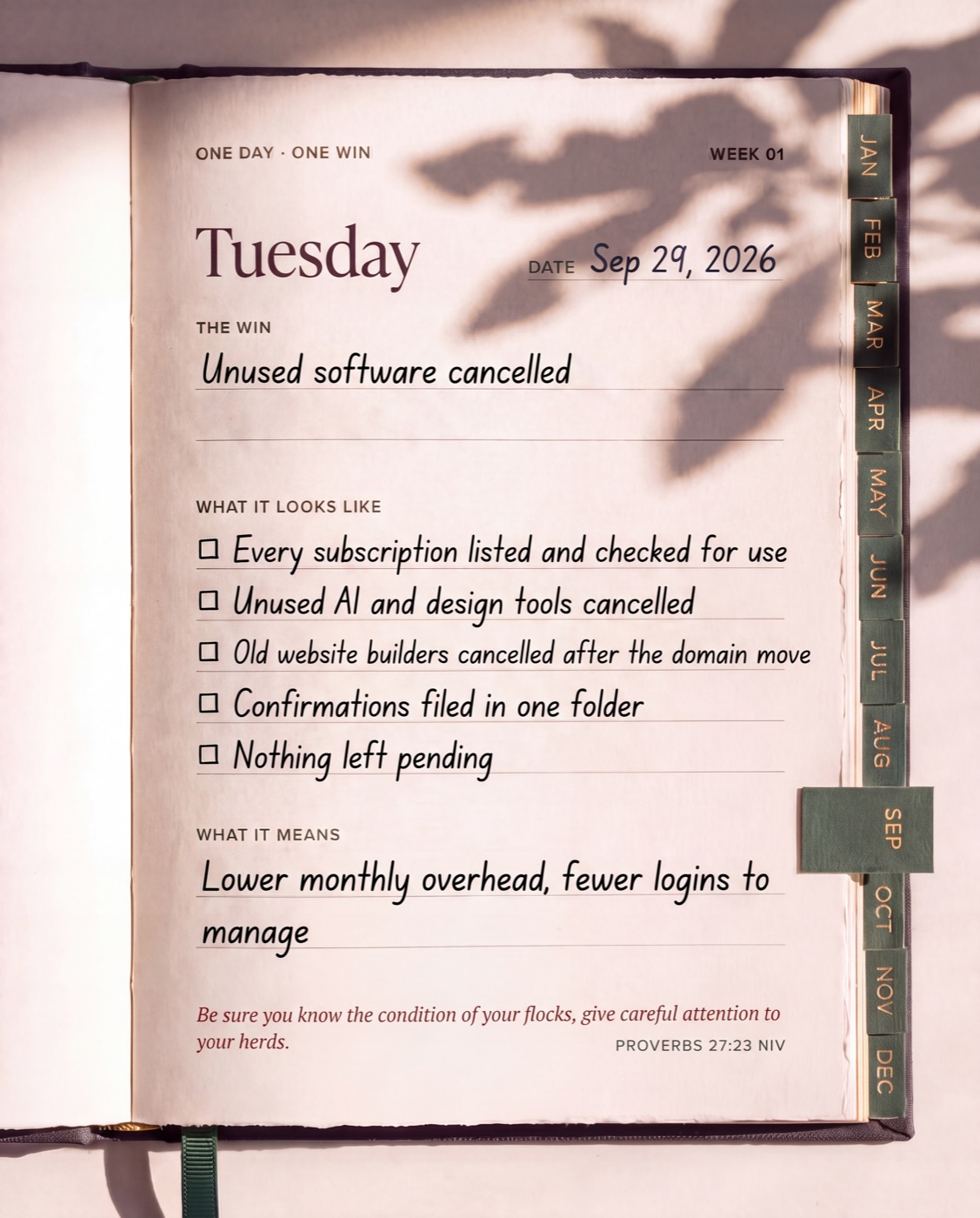 Tuesday page: Software cleanup